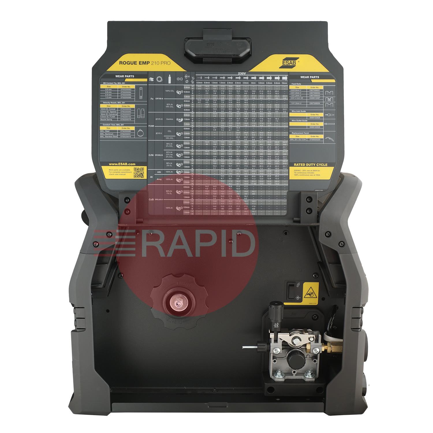 0700301092  ESAB Rogue EMP 210 PRO MIG/MAG Multi Process Inverter Welding Package - 230v, 1ph